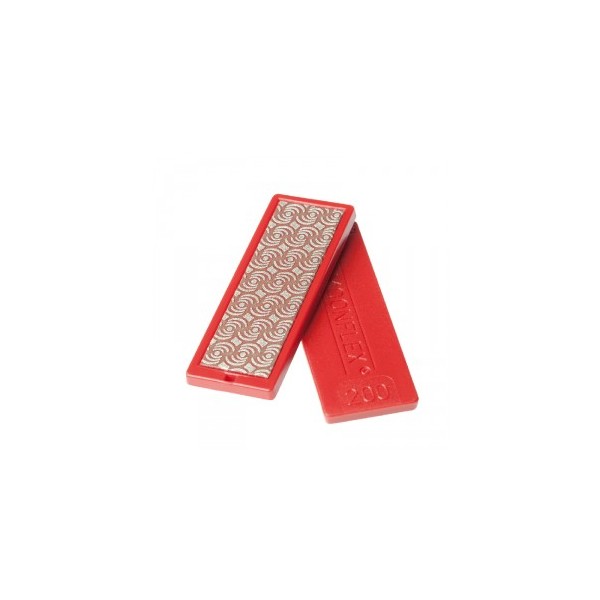 Mini diamantna pila Sorma za servis robnika smuči in snežnih desk z granulacijo 200, v rdeči barvi.