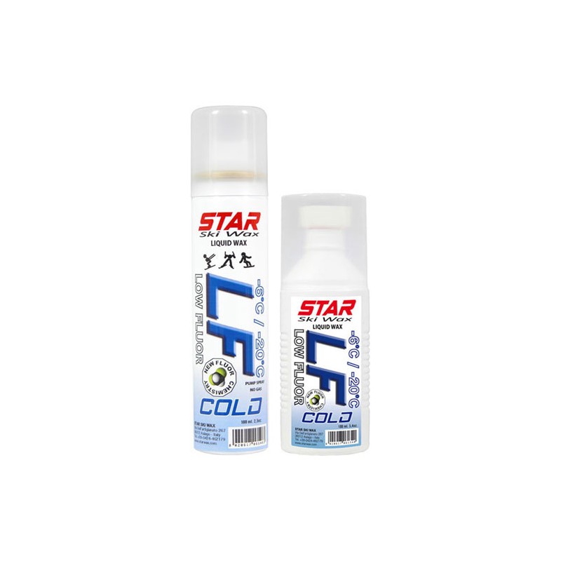 Star Ski Wax LF COLD, tekoči vosek v pršilu ali z gobico.