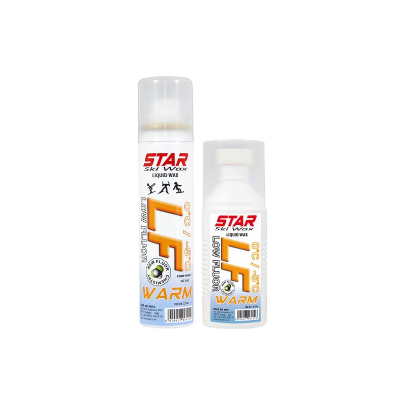 Star Ski Wax LF WARM, tekoči vosek v pršilu ali z gobico.