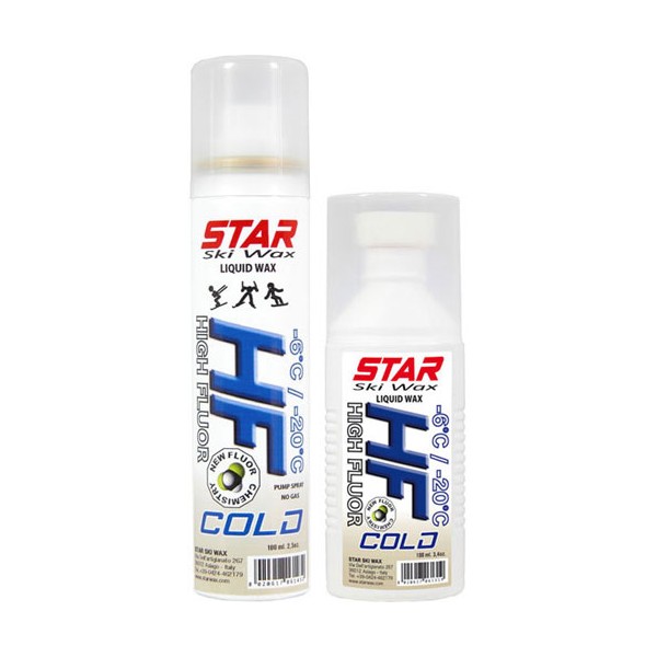 Star Ski Wax HF COLD, tekoči vosek v pršilu ali z gobico.