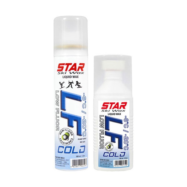 Star Ski Wax LF COLD, tekoči vosek v pršilu ali z gobico.