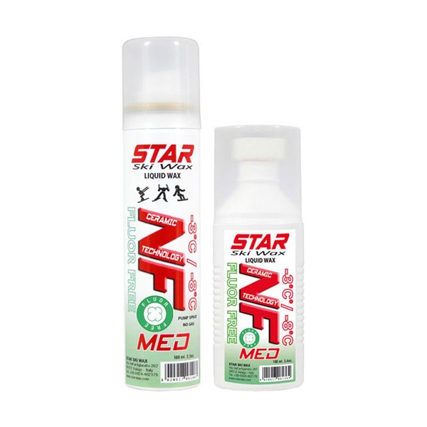 Star Ski Wax NF MED, tekoči vosek v pršilu ali z gobico.