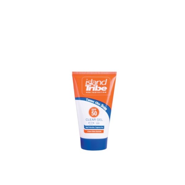 island Tribe krema za zaščito pred soncem brez oksibenzona, prozoren gel, zaščitni faktor 50, 10 ml.