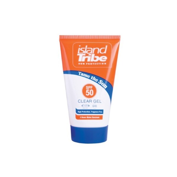 island Tribe krema za zaščito pred soncem brez oksibenzona, prozoren gel, zaščitni faktor 50, 100 ml.