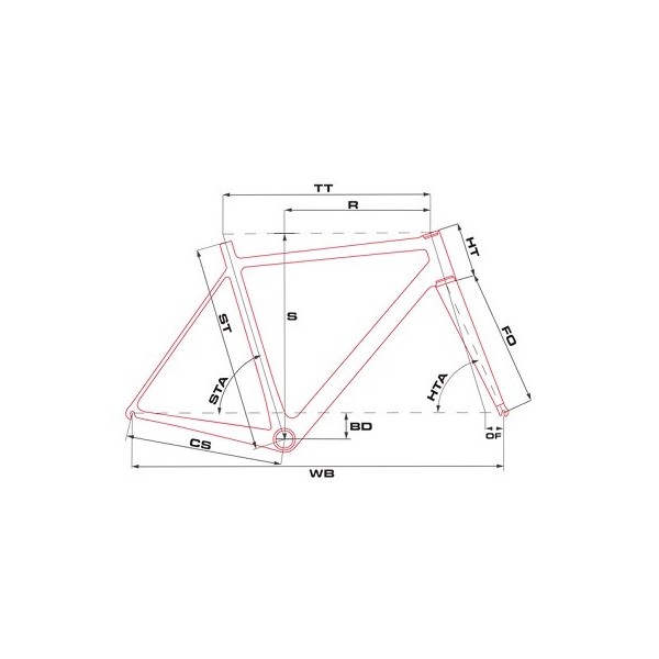 Shema geometrije cestno-mestnega kolesa Drag Grand Canyon; velikost okvirja: 17