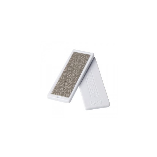 Mini diamantna pila Sorma za servis robnika smuči in snežnih desk z granulacijo 600, v beli barvi.
