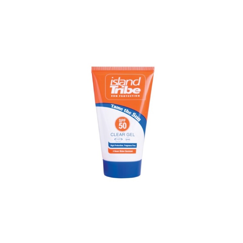 island Tribe krema za zaščito pred soncem brez oksibenzona, prozoren gel, zaščitni faktor 50, 100 ml.