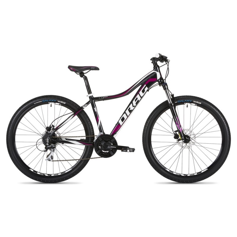Žensko gorsko kolo Drag TE, 27,5 cole, v črno-vijolični barvni kombinaciji.