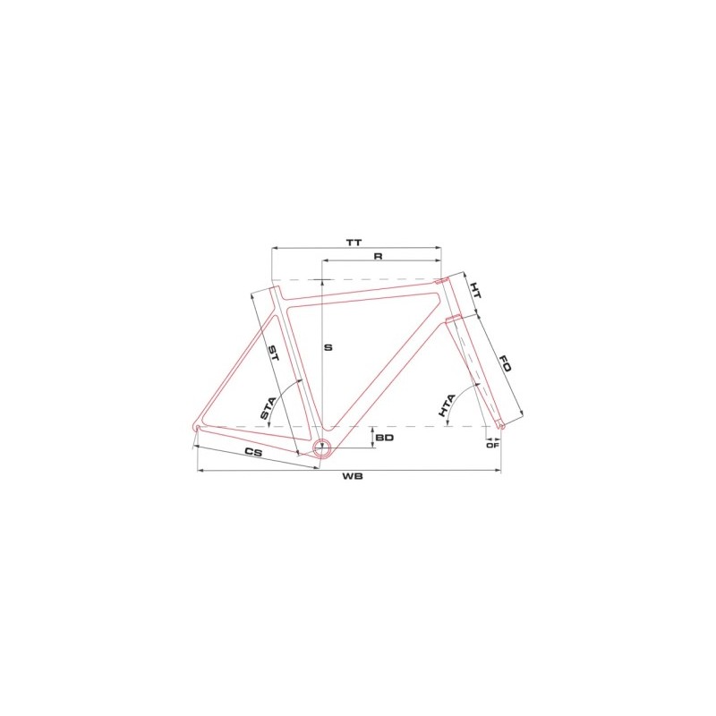 Shema geometrije cestno-mestnega kolesa Drag Oldtimer; velikost okvirja: 17