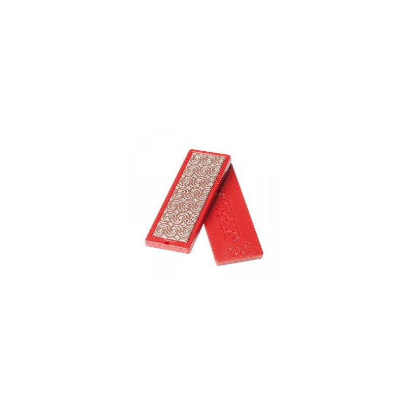 Mini diamantna pila Sorma za servis robnika smuči in snežnih desk z granulacijo 200, v rdeči barvi.