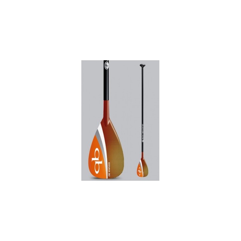 Karbonsko veslo za sup Quickblade Kanaha Hybrid Travel z nastavljivim ročajem, v oranžni barvi.